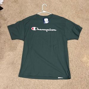 Dark green champion shirt